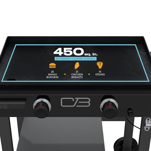 28" Propane Gas Griddle with Cart 2 Burner Flat Top Grill, Black G3014
