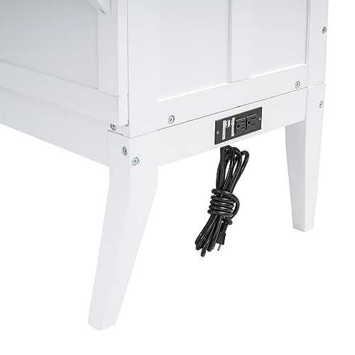 White Queen Size Wood Murphy Bed with Bookcase R27124