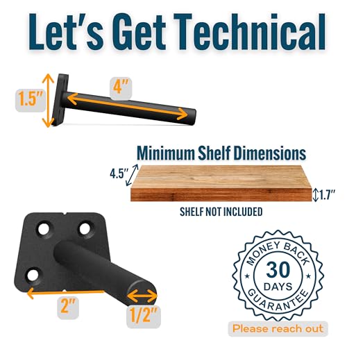 4 Pack 6-Inch Floating Shelf Bracket S64654