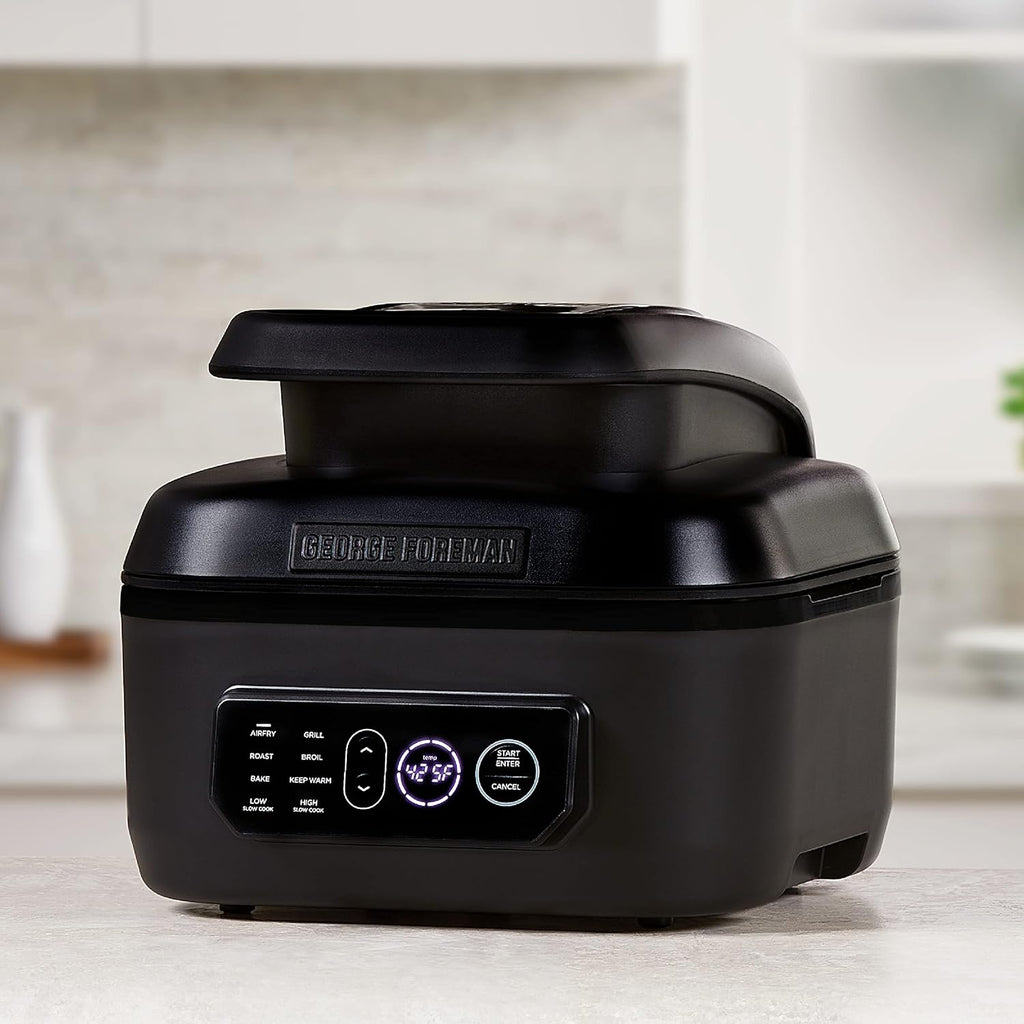 7-in-1 Electric Indoor Grill with Air Fry Technology, Black F4839