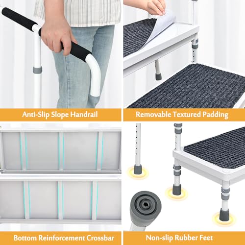 Medical Step Stool with Handle Adjustable Step Platform Z7922
