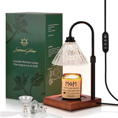Gold Dimmable Height Adjustable Candle Warmer Lamp with 2 Bulbs and Timer W201