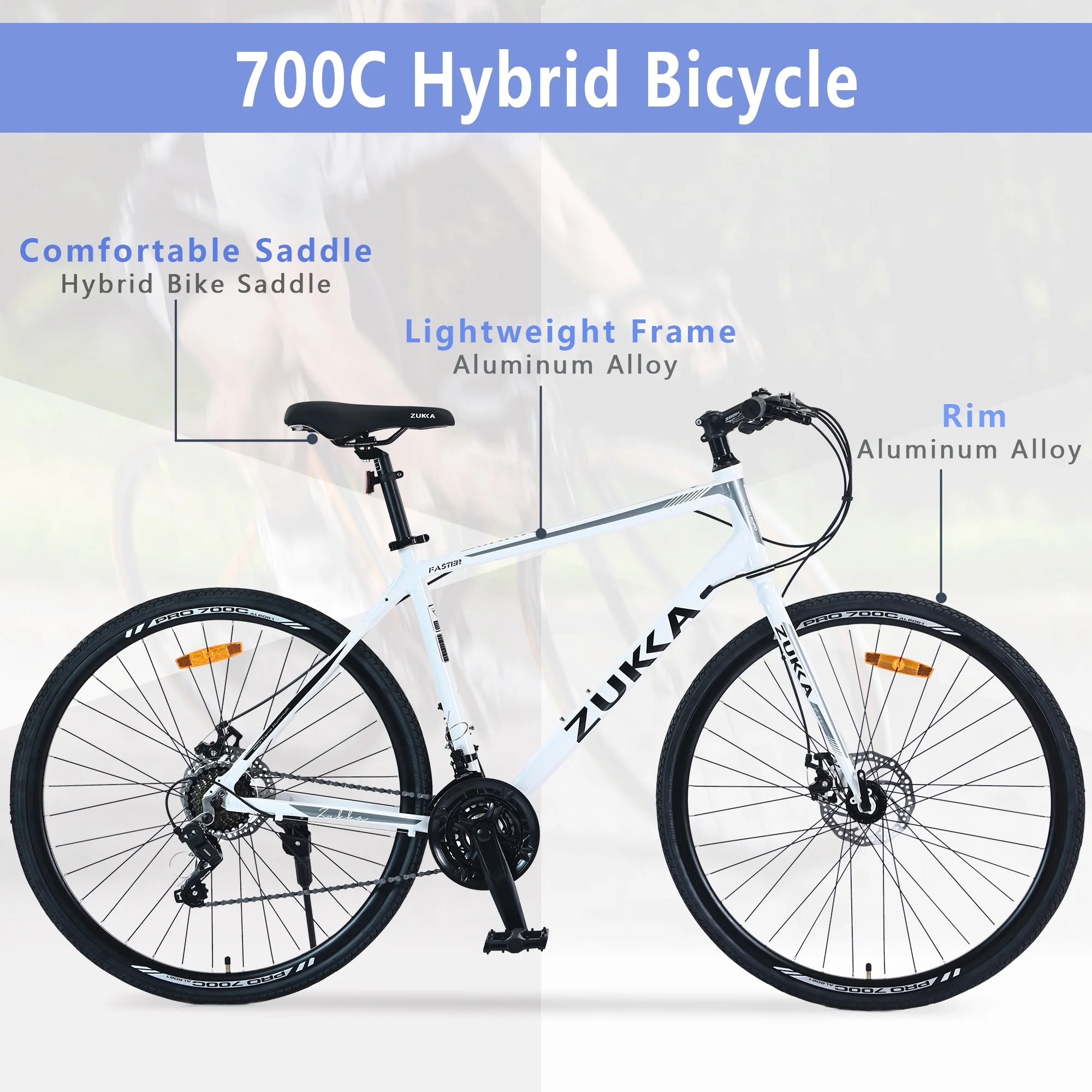 21 Speed Hybrid Bike Disc Brake 700C City Bicycle V491