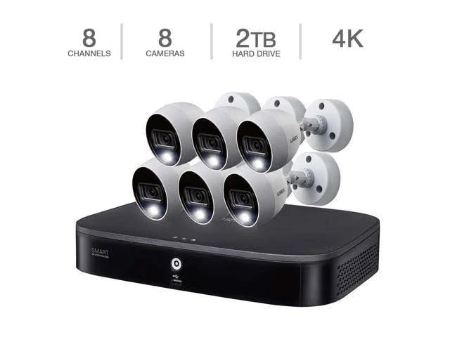4K Ultra HD 8-Channel DVR Security System with 6 4K Active Deterrence Cameras with Color Night Vision I490037