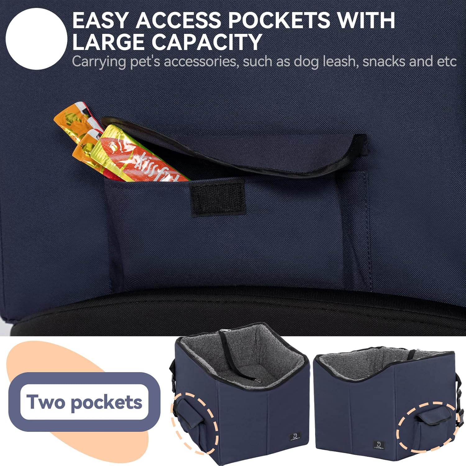 Folding Breathable Dog Booster Car Seat with Carry Bag O836