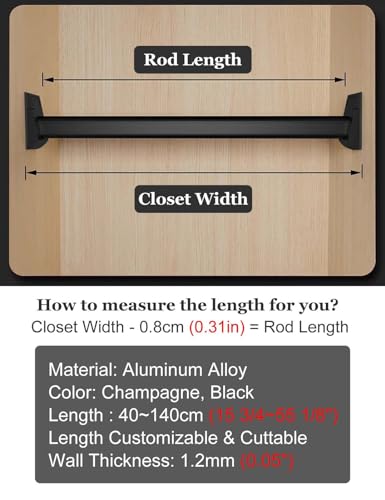 Black Metal Clothes Hanging Rod S31081