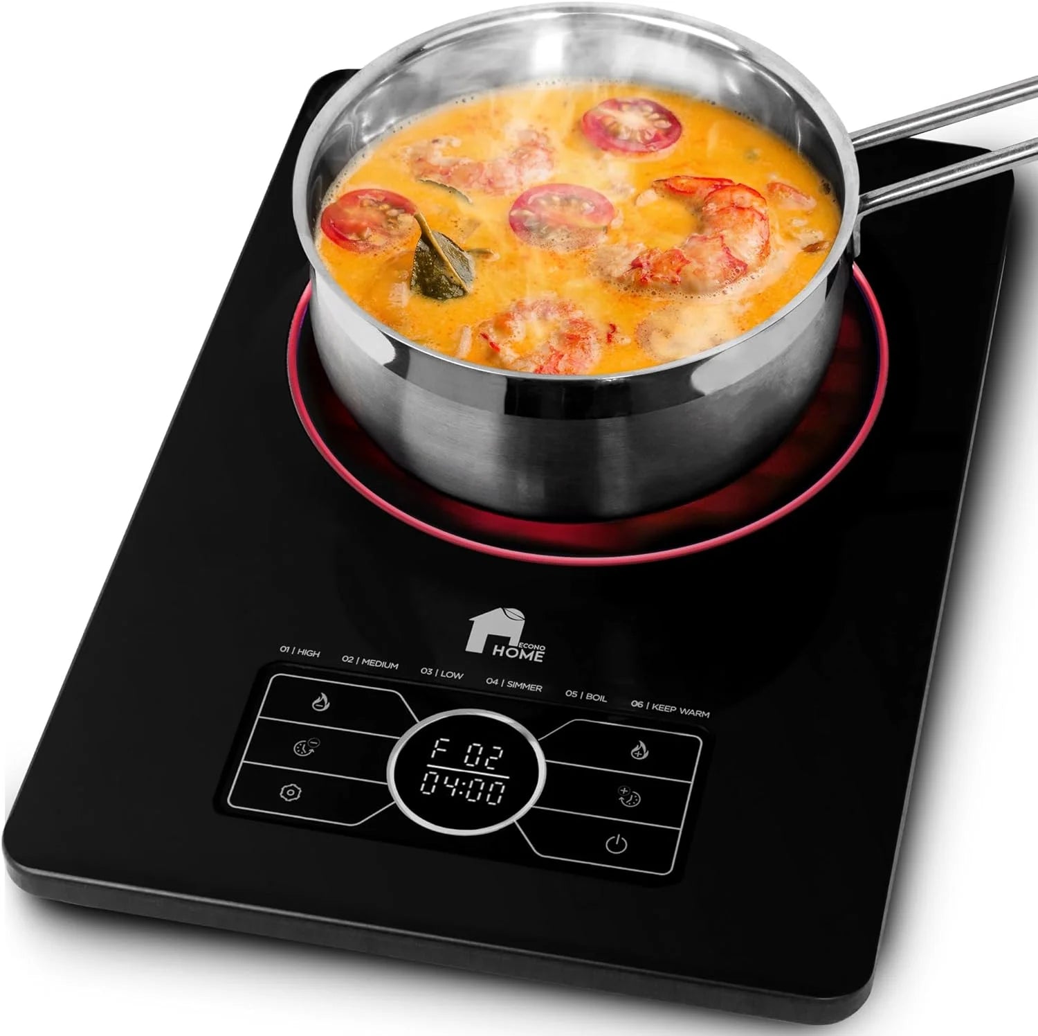 Portable Electric Cooktop Stainless Steel Microcrystalline Glass Q324