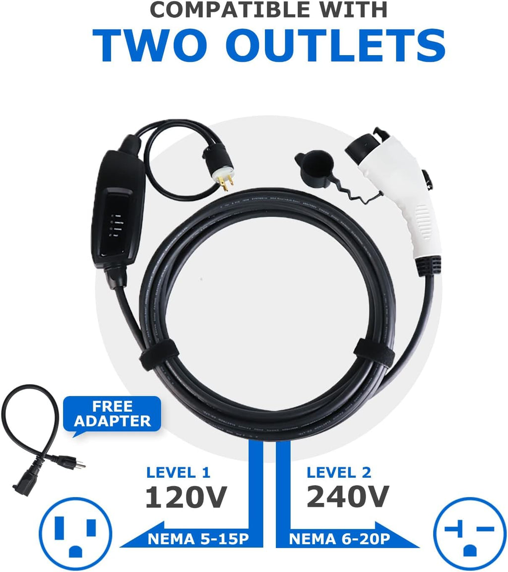 Portable EV Charger with 25 Feet Charging Cable B527