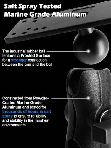 Aluminum Fish Finder Mount with 1.5" Ball, Medium Arm Marine Electronic Mount Y7426