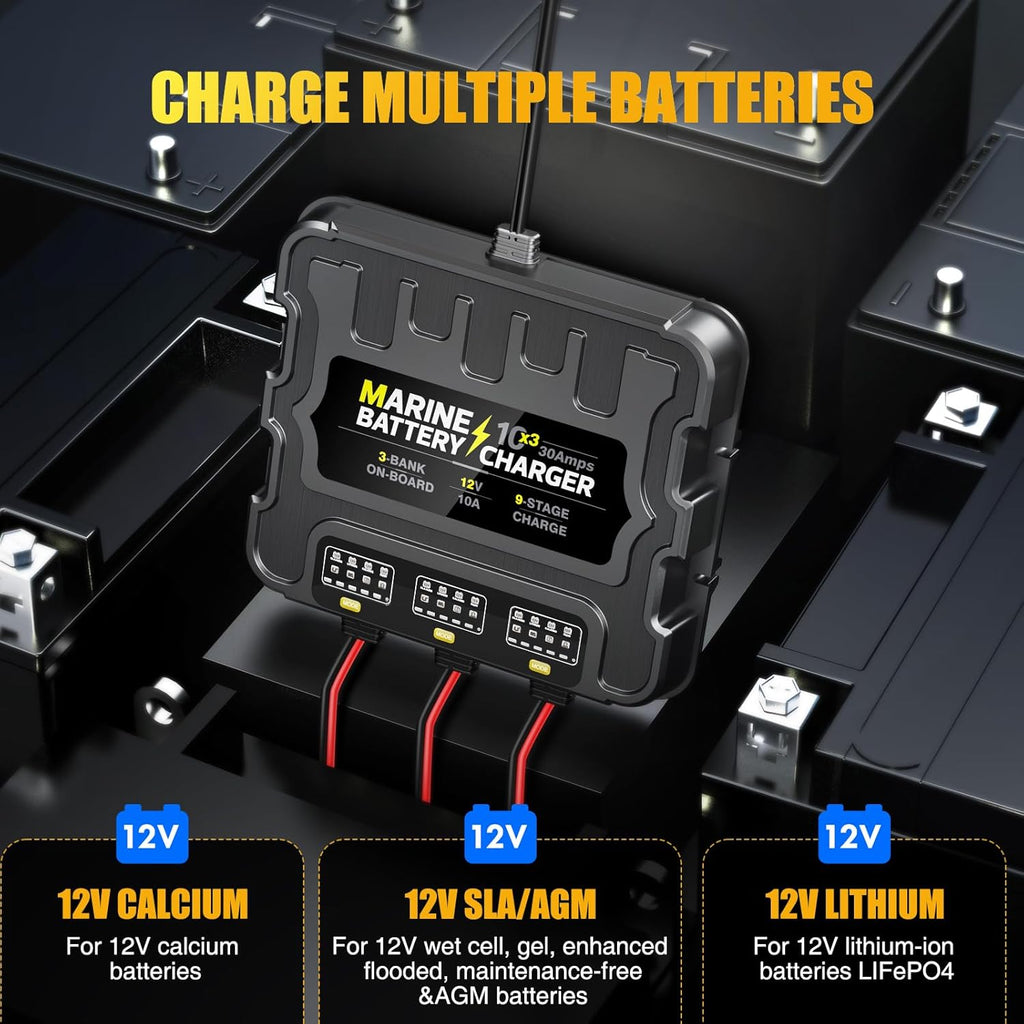 12V 30A Smart Waterproof Onboard Boat Battery Charger J445241