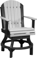 Recycled Plastic Adirondack Balcony Chair Dove Gray on Black B9742