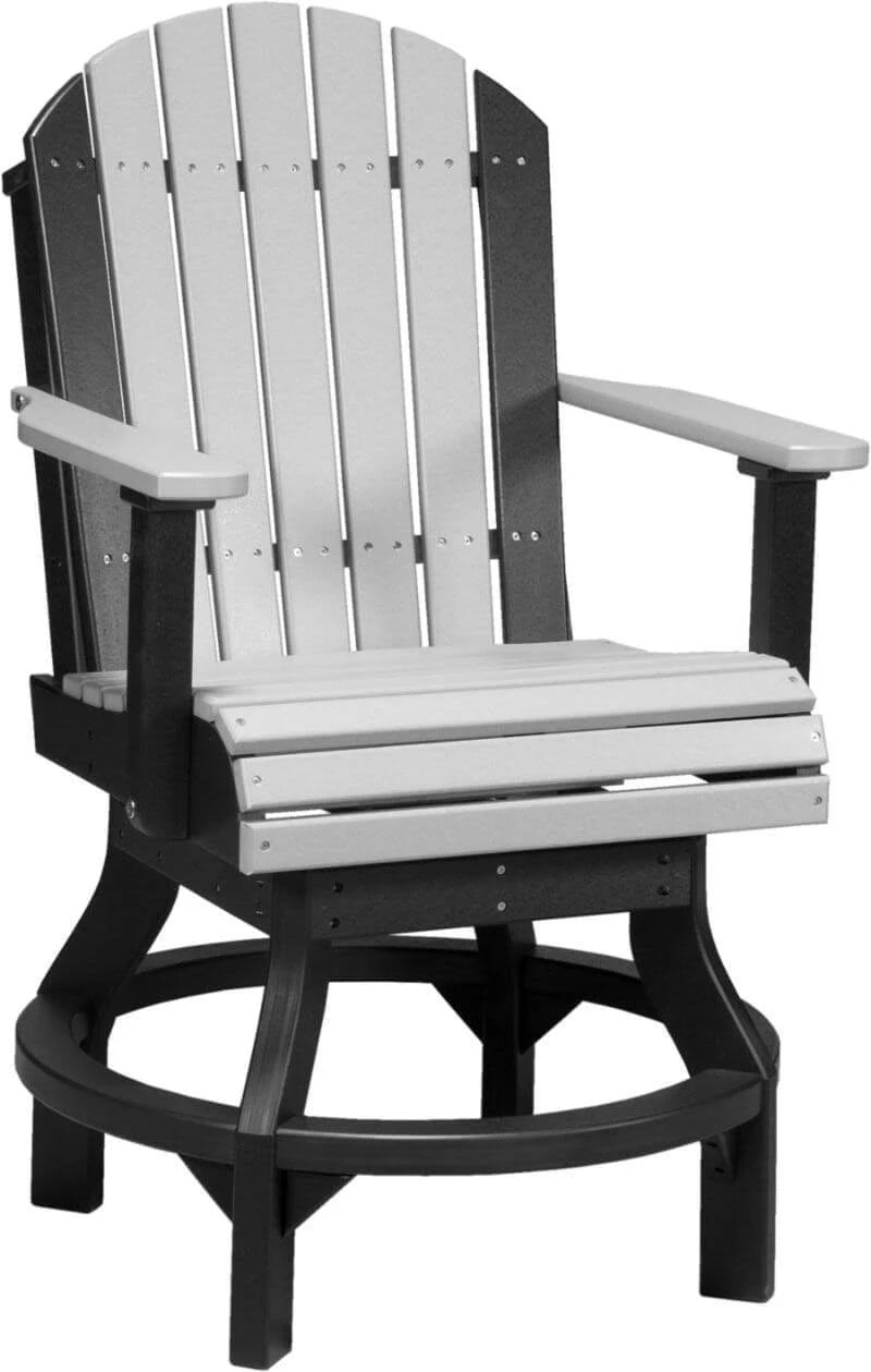 Recycled Plastic Adirondack Balcony Chair Dove Gray on Black B9742