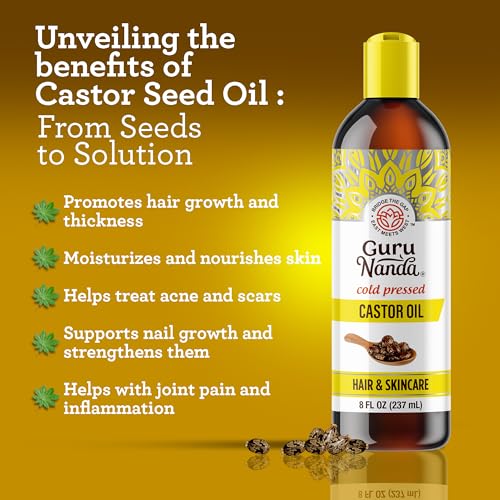 8 Fl oz 100% Pure Cold Pressed Castor Oil T7003