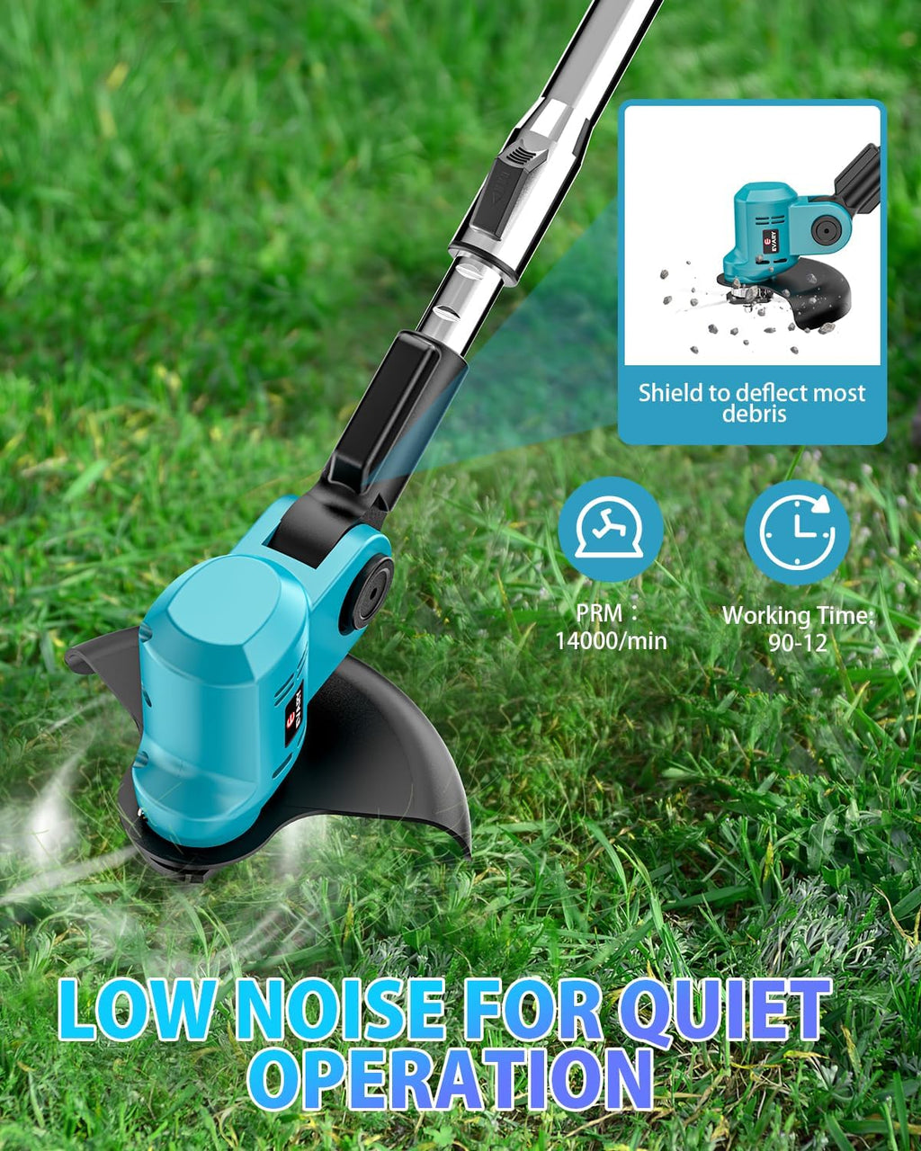 21V Cordless String Trimmer with 6000mAh Battery T7035