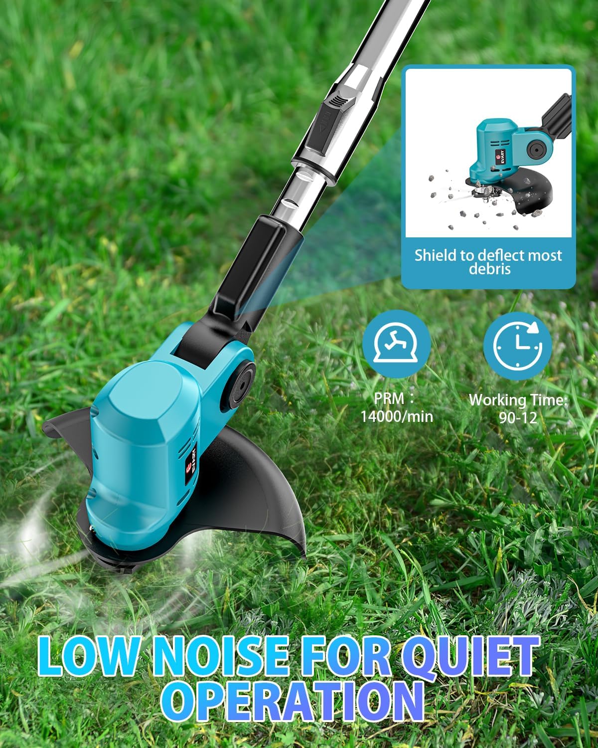 21V Cordless String Trimmer with 6000mAh Battery T7035