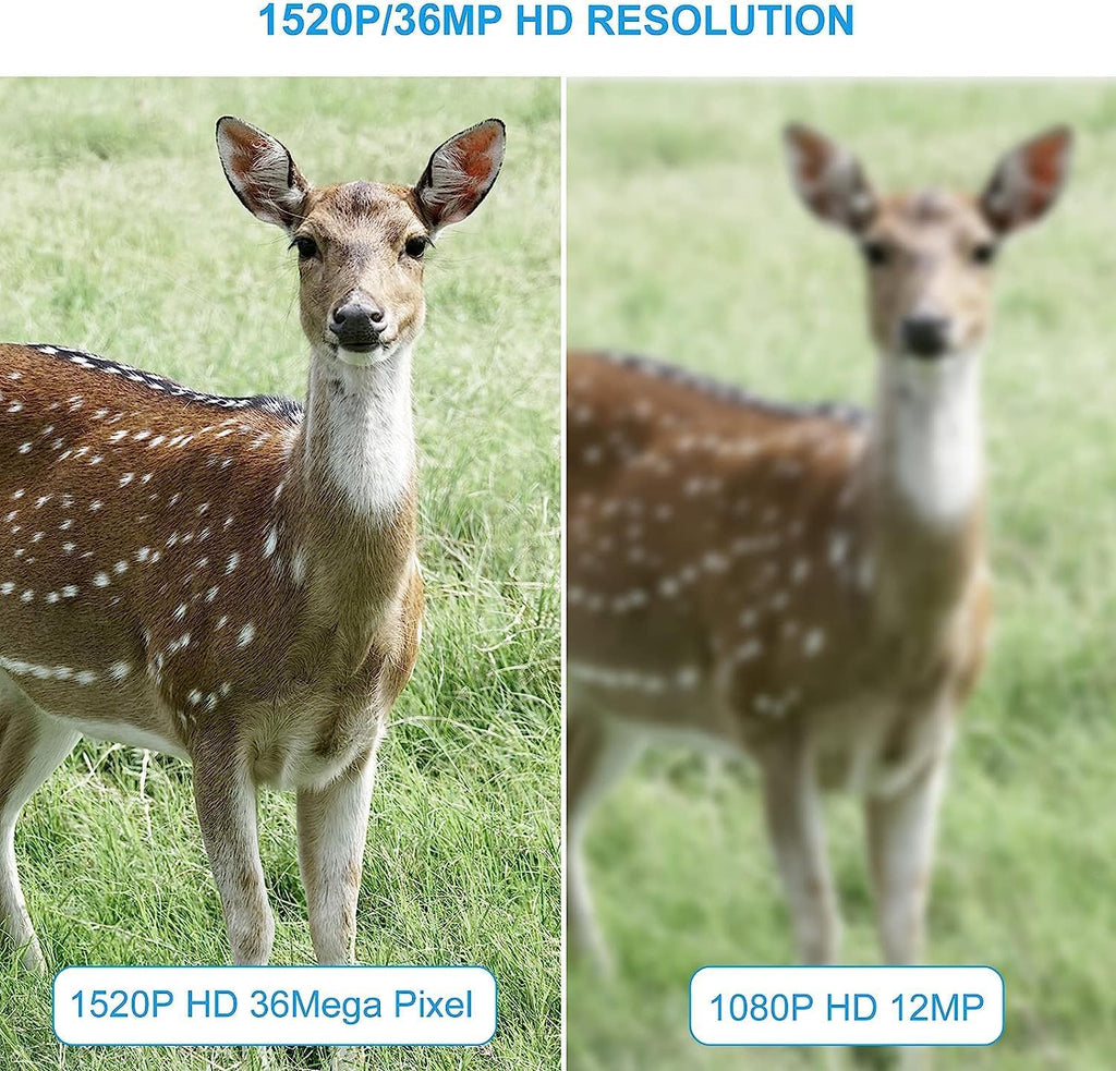 36MP 1520P Night Vision Motion Activated Hunting Camera IP67 Waterproof 120° 65FT 44pcs No Glow LEDs K533351