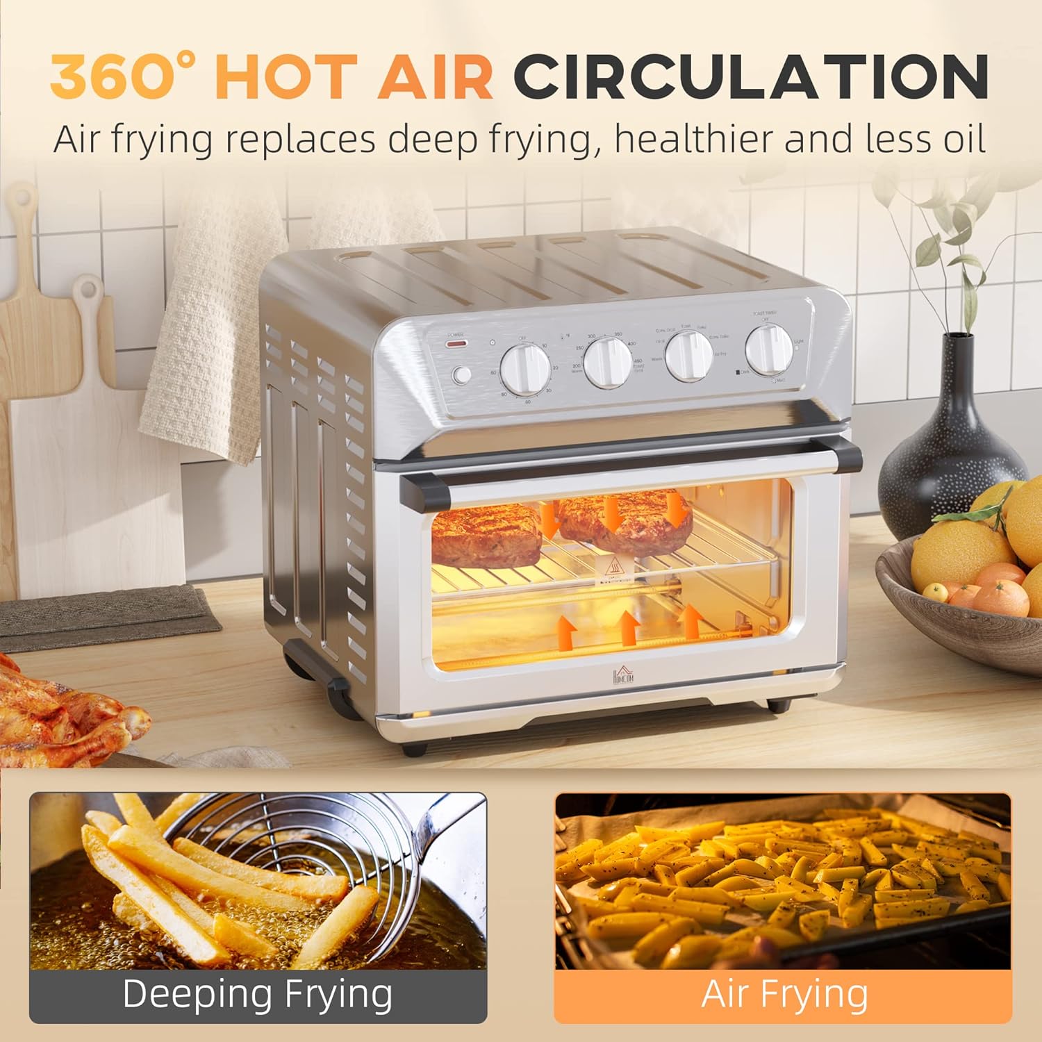 21QT 7-In-1 Convection Oven Countertop, Stainless Steel Finish W728