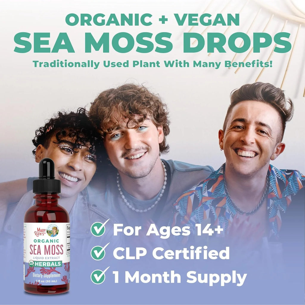 USDA Organic Sea Moss Liquid Drops Herbal Supplement 1 fl oz S95563
