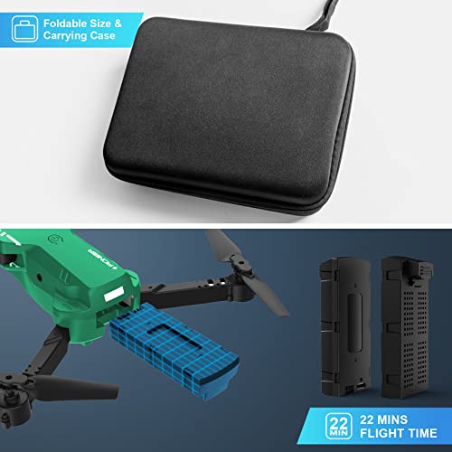 Drone with Camera 1080P HD, FPV Foldable Drone with Carrying Case, 2 Batteries, 90° Adjustable Lens Q115