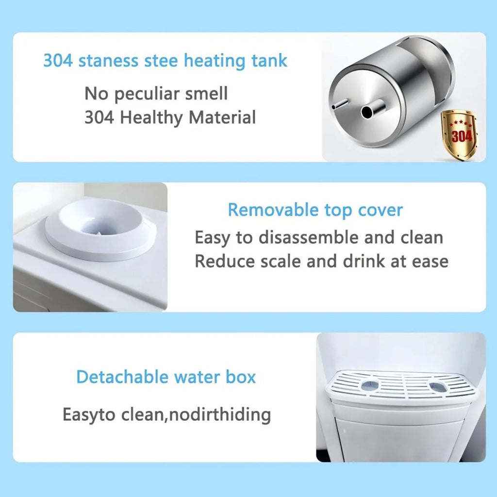 White Top Loading Hot and Cold Water Cooler Dispenser with Storage Cabinet & Child Safety Lock M36168