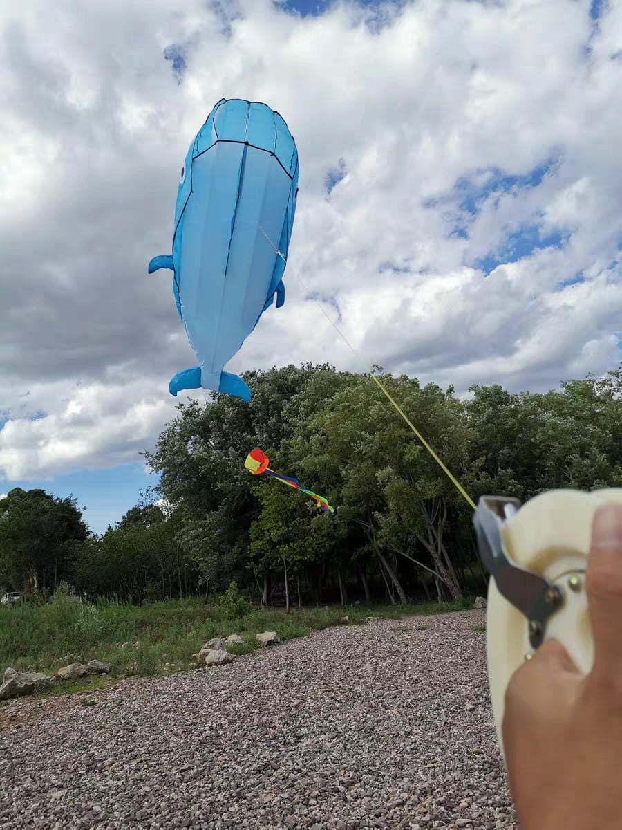 Blue Polyester 78inch Whale Dolphin Kite F146