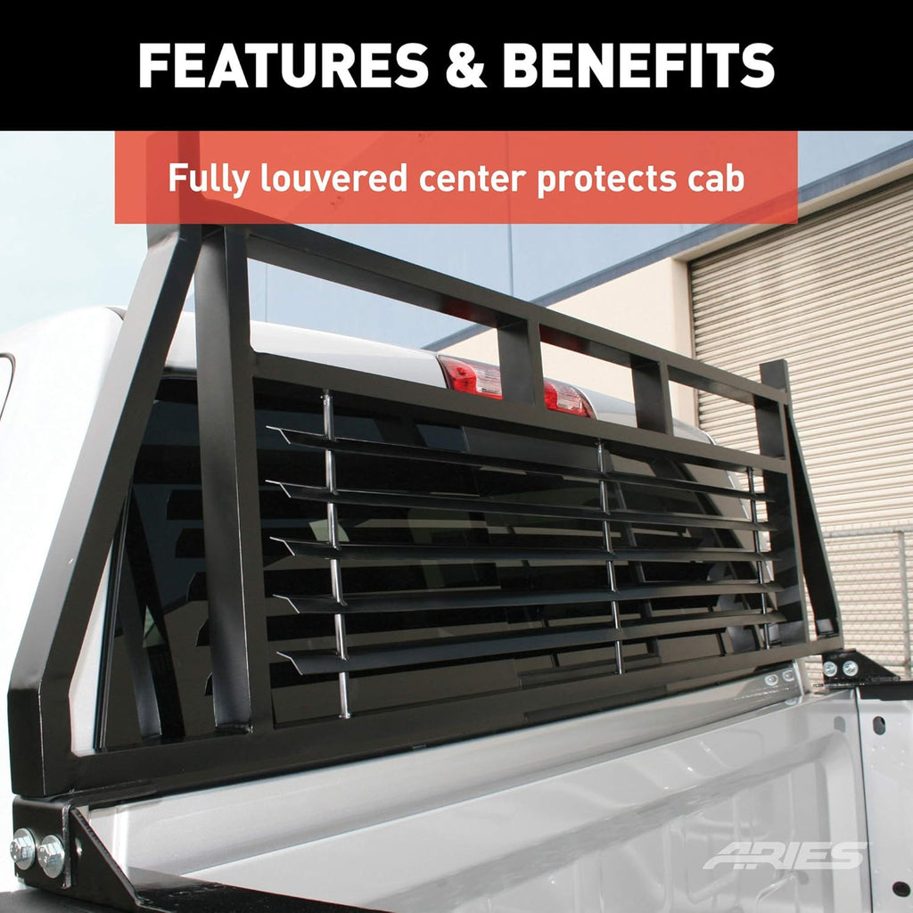 Black Steel Truck Headache Rack Cab Protector R847
