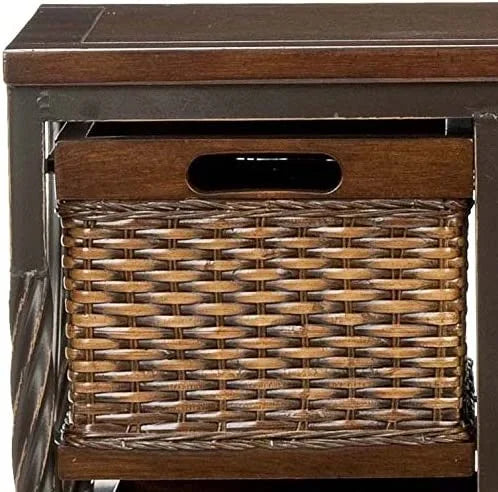 Dark Teak 4-Drawer Storage Cabinet X68768