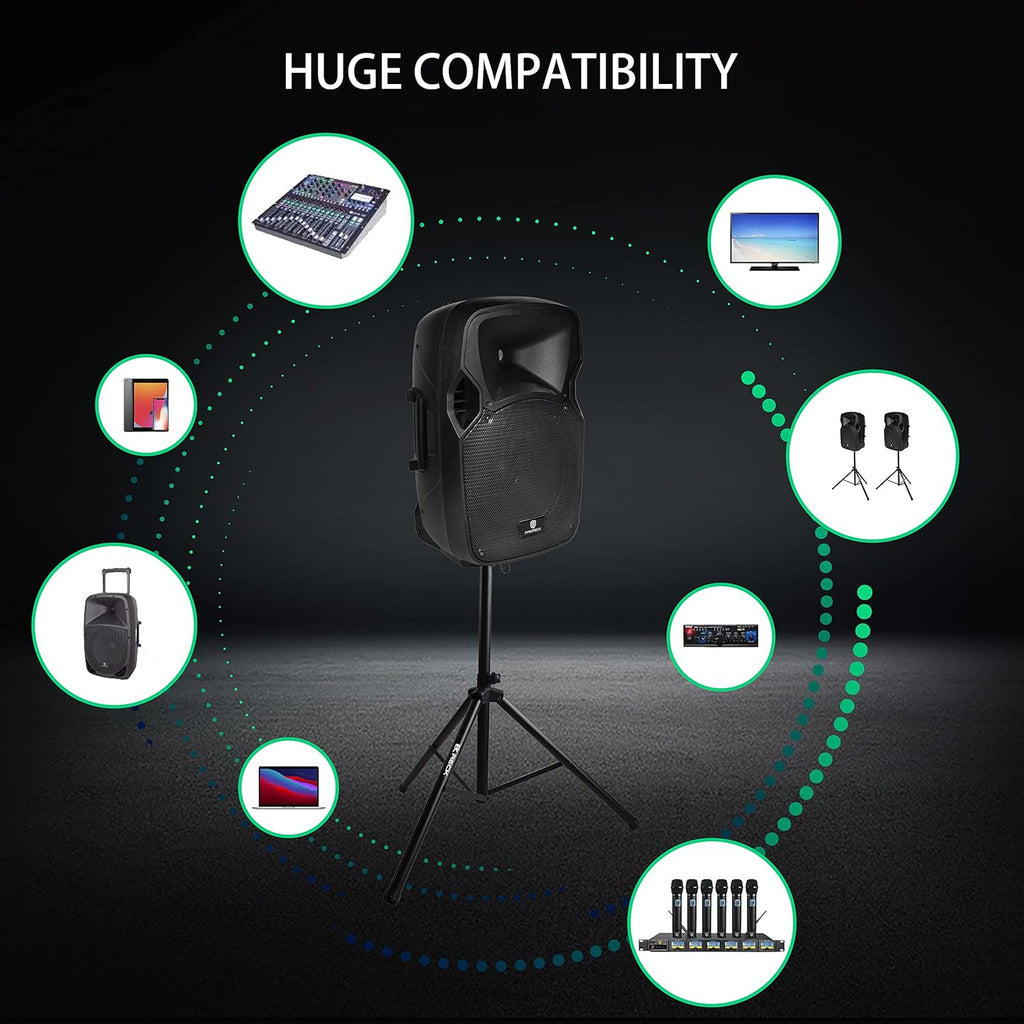 12-Inch 1000 Watts 2-Way Powered PA Speaker System with Bluetooth B722