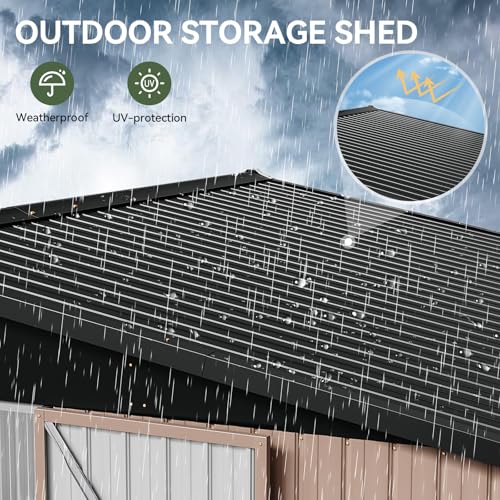 12x10 FT Brown Metal Steel Storage Shed Q300
