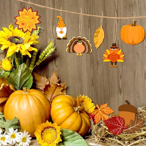 50 Pieces Christmas Wooden Ornaments Blanks Pendants Unfinished Wood Slices Hanging E57478