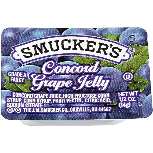 0.5 Ounce 200 Count Strawberry Jam and Grape Jelly Assortment O369