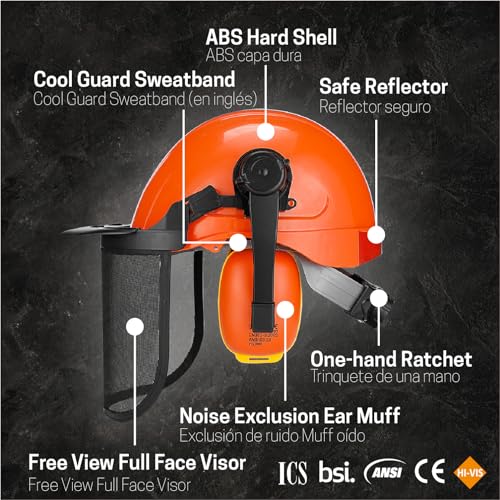 Chainsaw Helmet with Face and Hearing Protection G833868