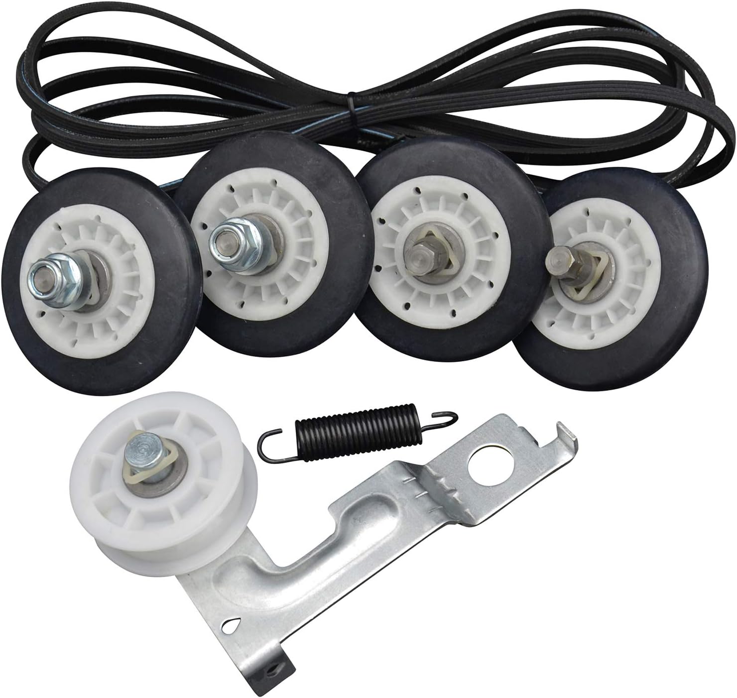 Dryer Repair Kit with Drum Roller, Idler Pulley, Belt Spring D512695