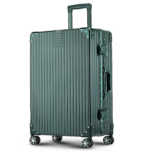 Aluminum Frame Hardside Luggage with Spinner Wheels and TSA Lock, 26 inch, Rose Gold+White L344282