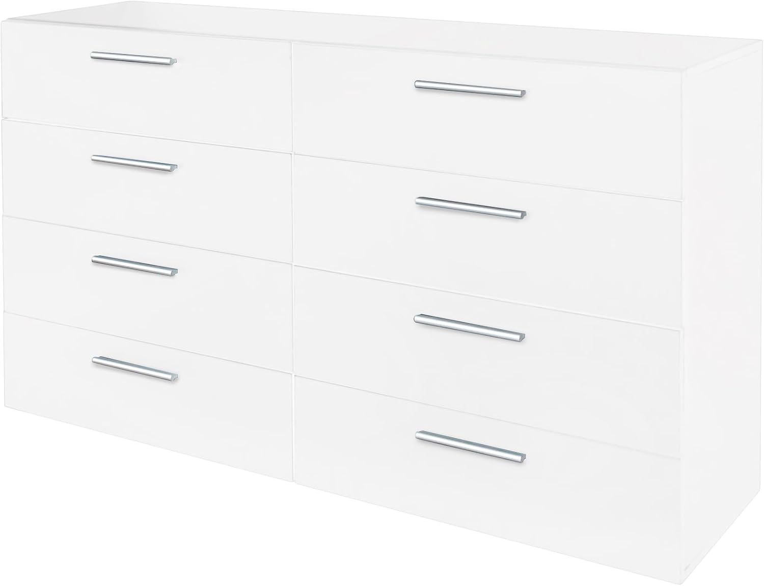 White 8 Drawer Double Dresser Y6313