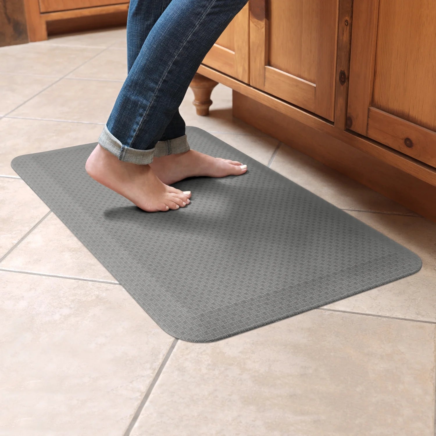Light Gray 20" x 30" Kitchen Floor Mat R772487