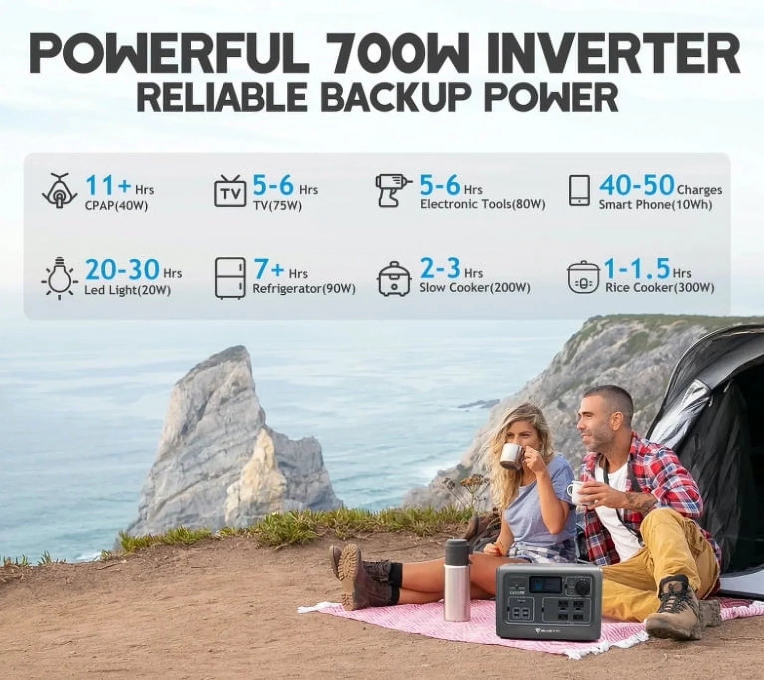 700W 537WH Portable Power Station A259232