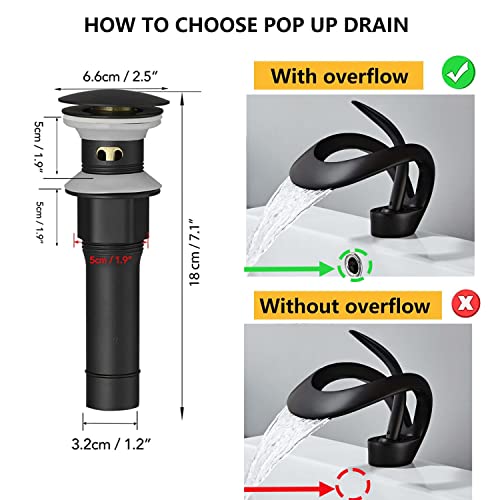 Black Solid Brass Single Handle 1-Hole Bathroom Vessel Sink Faucet H102826