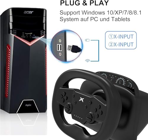PS4 Steering Wheel and Pedals with Dual-Vibration Motors D2109