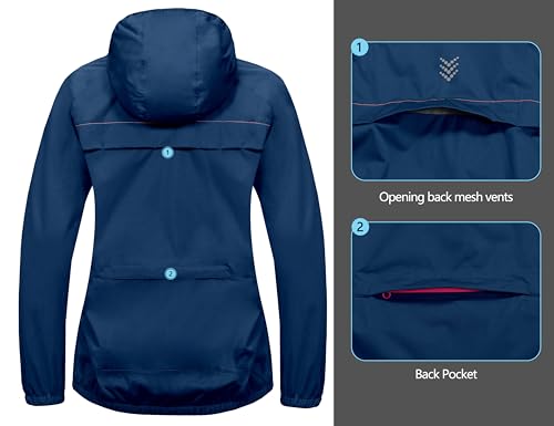 Women's Rain Cycling Stretch Jacket with Hood K10630
