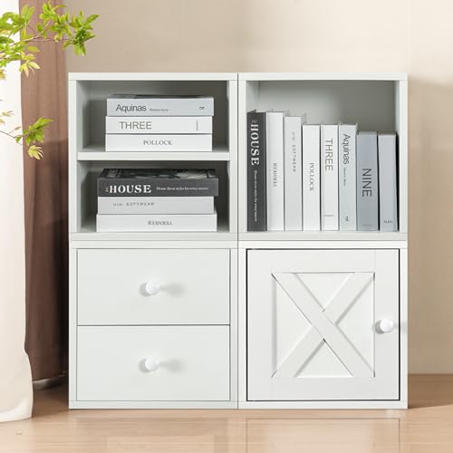 Pure White-Washed Wood Storage Cubes U471