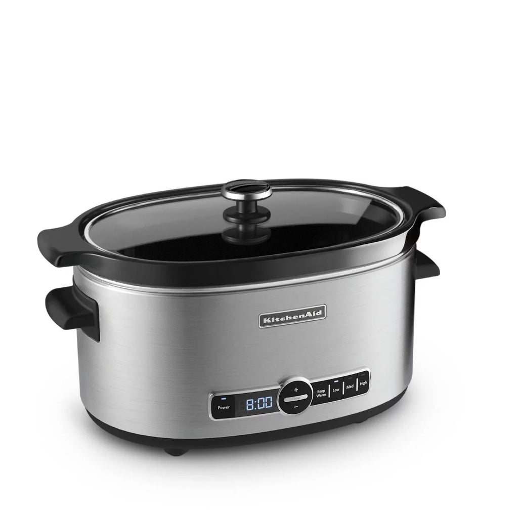 6-Quart Stainless Steel Slow Cooker with Glass Lid O416