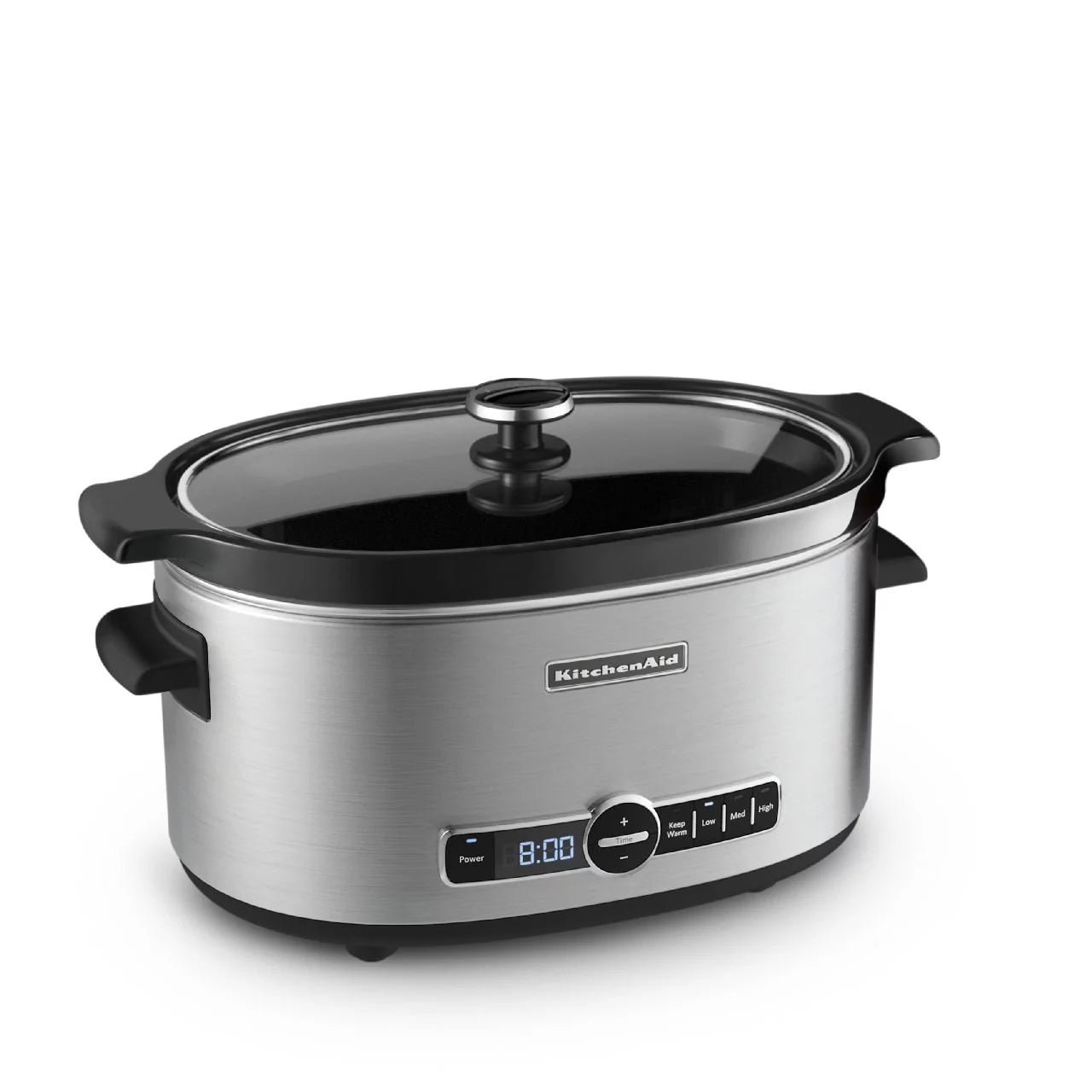 6-Quart Stainless Steel Slow Cooker with Glass Lid O416