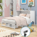White Queen Size Wood Murphy Bed with Bookcase R27124