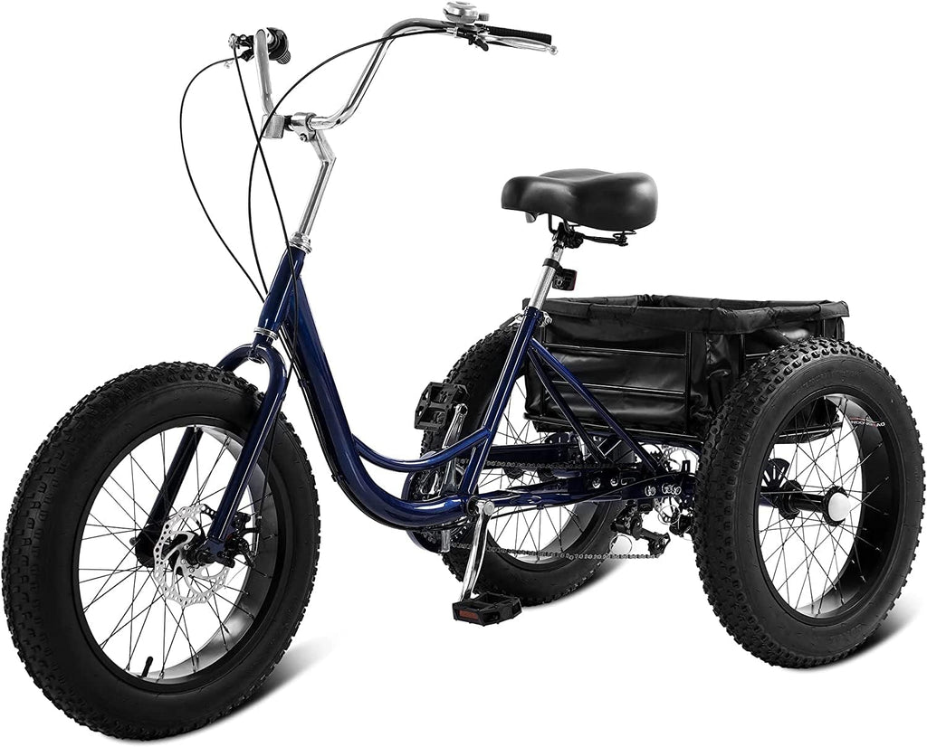 7 Speed 20" 3 Wheel Adult Tricycle with Basket Q51821