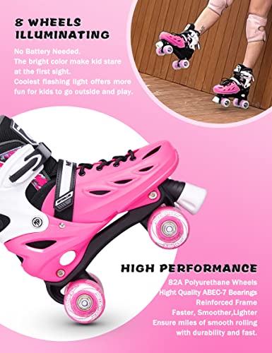 Adjustable Roller Skates with Light up Wheels D570431