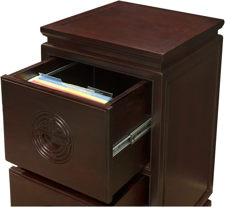 2 Drawers Dark Cherry File Cabinet R87847