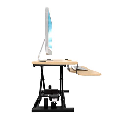 Electric Standing Desk Converter, 36 Inch, Maple K40921