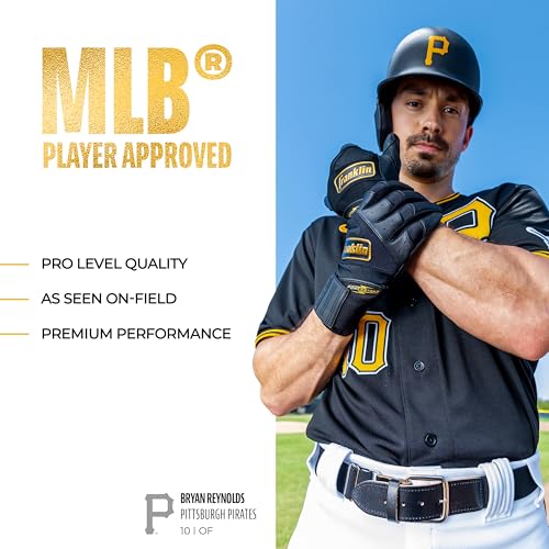 MLB Batting Gloves - Durable Full Wrap Cage Practice Gloves - Heavy Duty Leather K8386