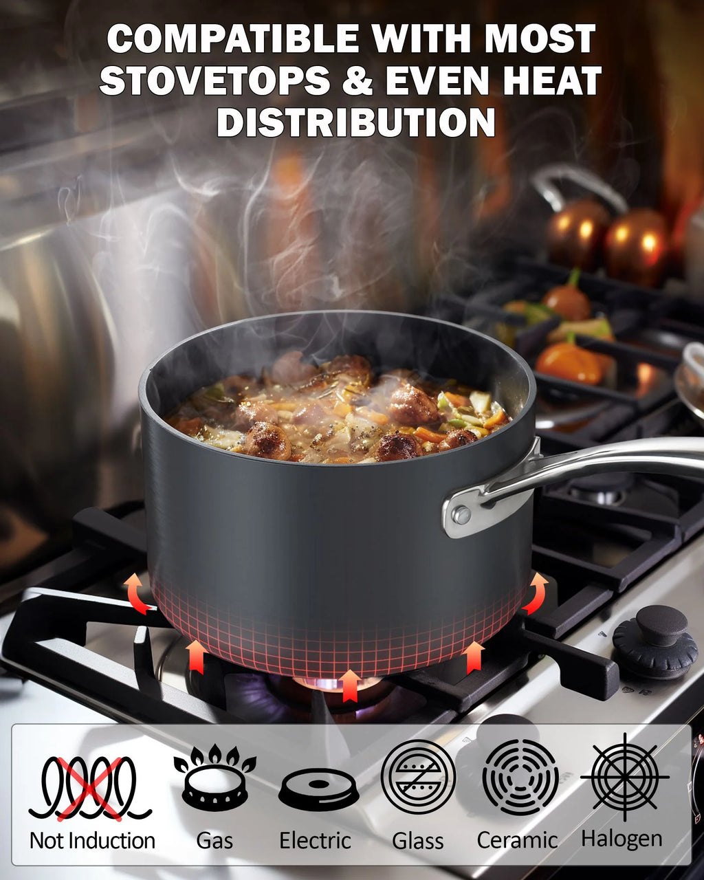 8-Piece Nonstick Hard Anodized Cookware Set N660